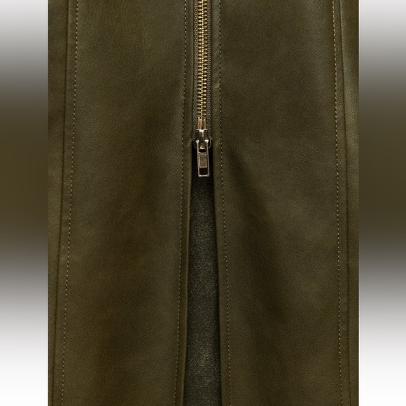 ZARA BLOGGERS FAV FITTED FAUX LEATHER DRESS - Picture 9 of 11